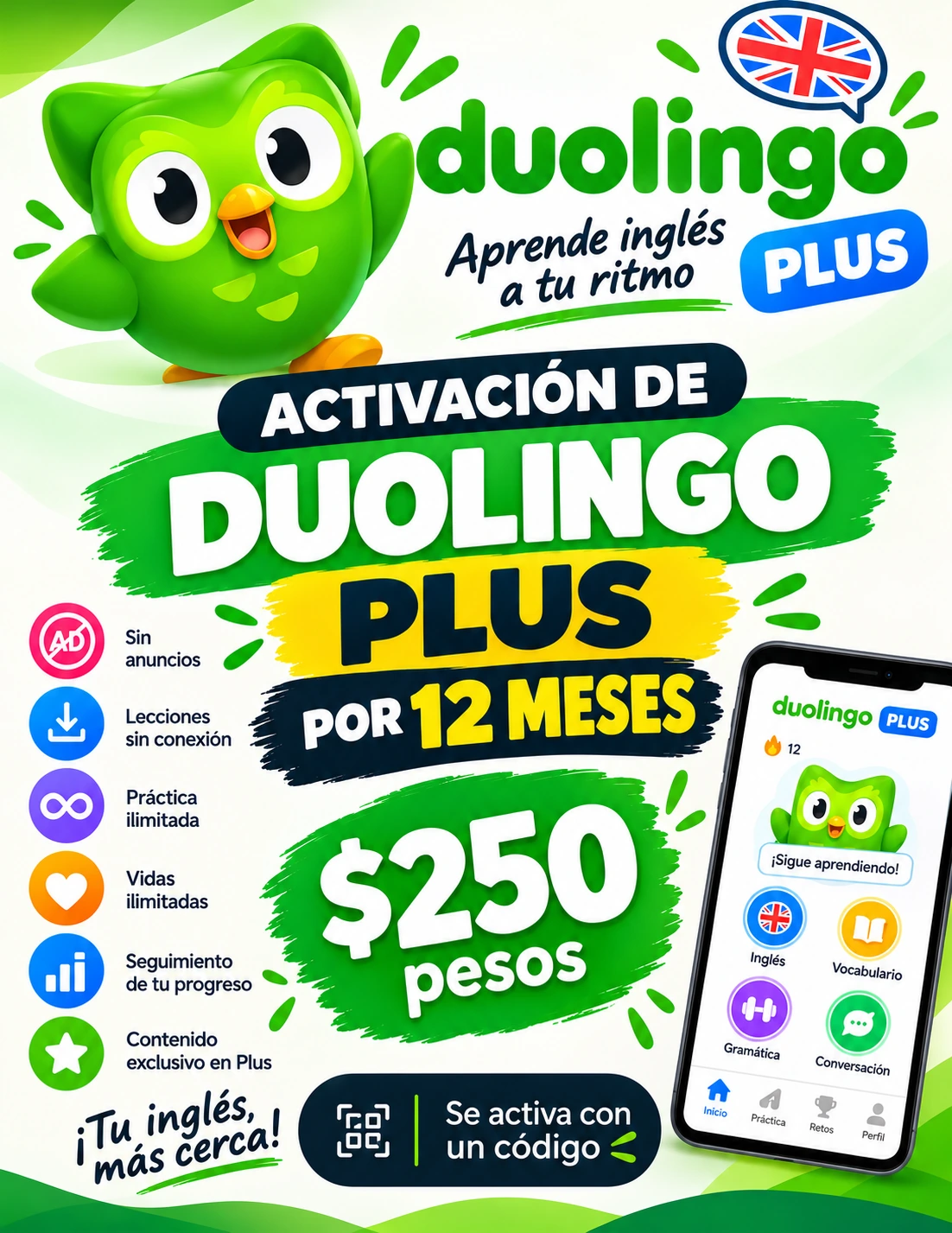 Duolingo Plus 12 meses